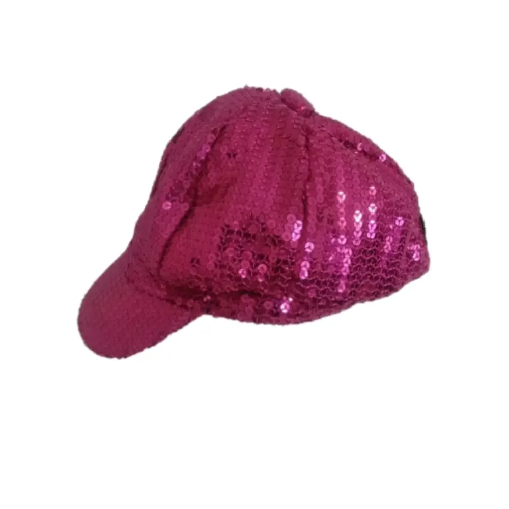 Disney Parks Mickey Minnie Mouse Sequin Embellished Pink Gold Ornate Cap Hat